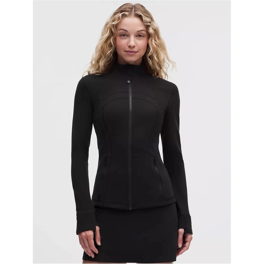 Lululemon Define Jacket Luon Women Black size 6 Zip Up Thumbholes Slim Fit
